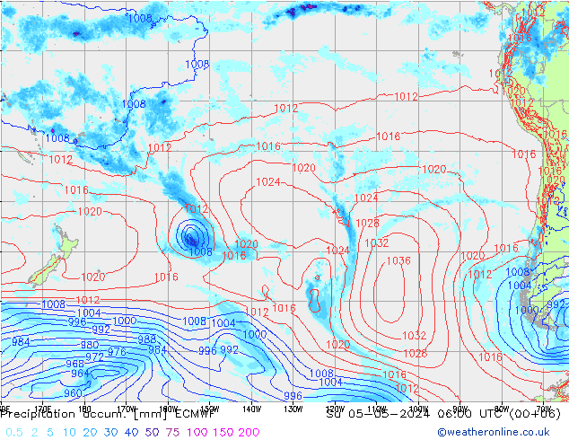 Precipitation accum. ECMWF Dom 05.05.2024 06 UTC