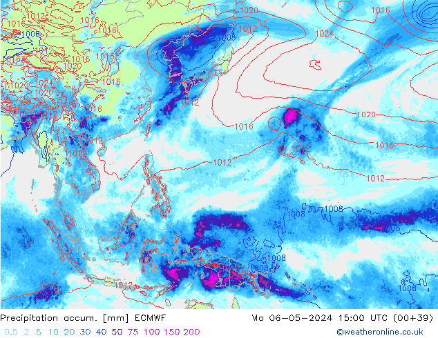 Precipitation accum. ECMWF Mo 06.05.2024 15 UTC