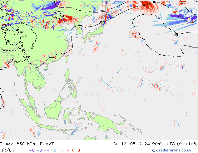 T-Adv. 850 hPa ECMWF dim 12.05.2024 00 UTC