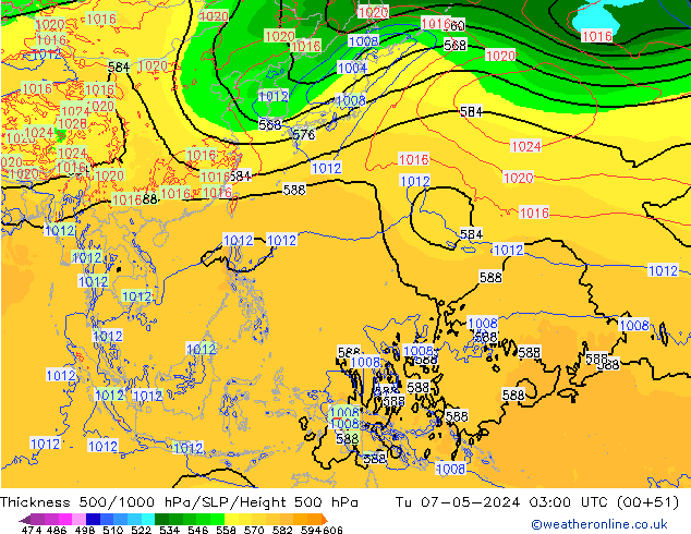 Thck 500-1000hPa ECMWF mar 07.05.2024 03 UTC