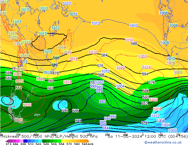 Thck 500-1000hPa ECMWF sam 11.05.2024 12 UTC