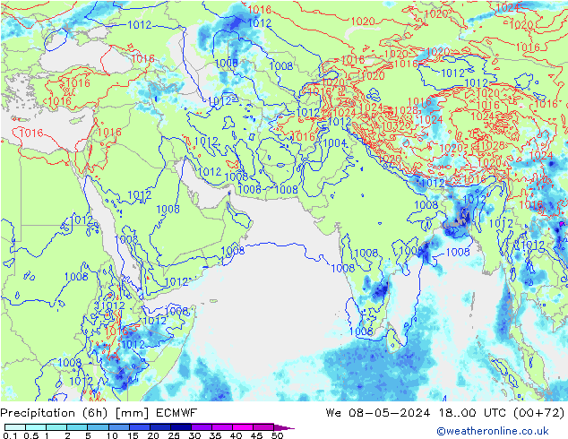 Yağış (6h) ECMWF Çar 08.05.2024 00 UTC