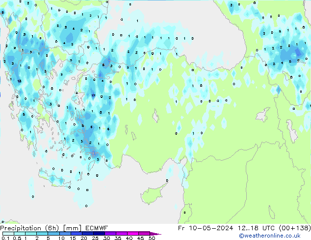 Z500/Yağmur (+YB)/Z850 ECMWF Cu 10.05.2024 18 UTC