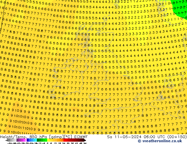 Z500/Rain (+SLP)/Z850 ECMWF Sáb 11.05.2024 06 UTC