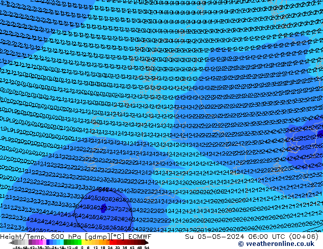 Z500/Rain (+SLP)/Z850 ECMWF dim 05.05.2024 06 UTC