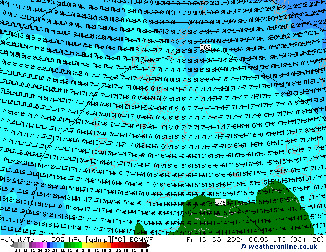 Z500/Rain (+SLP)/Z850 ECMWF Fr 10.05.2024 06 UTC
