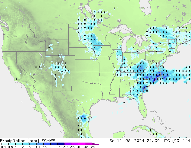 Precipitazione ECMWF sab 11.05.2024 00 UTC