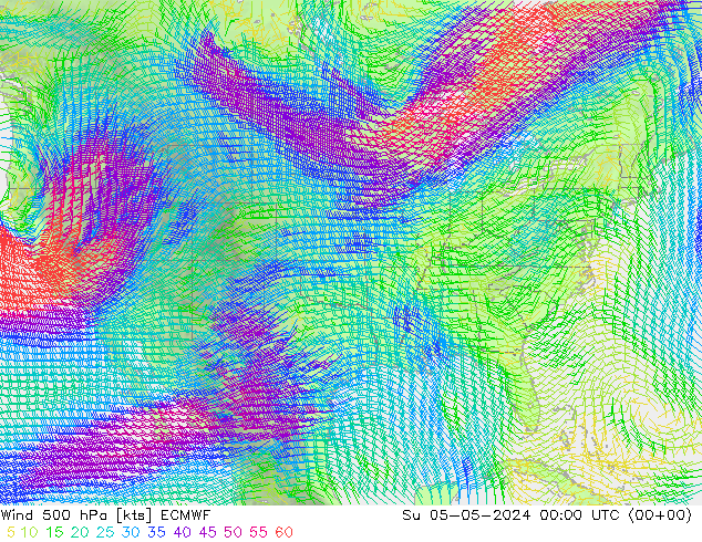 Wind 500 hPa ECMWF Ne 05.05.2024 00 UTC