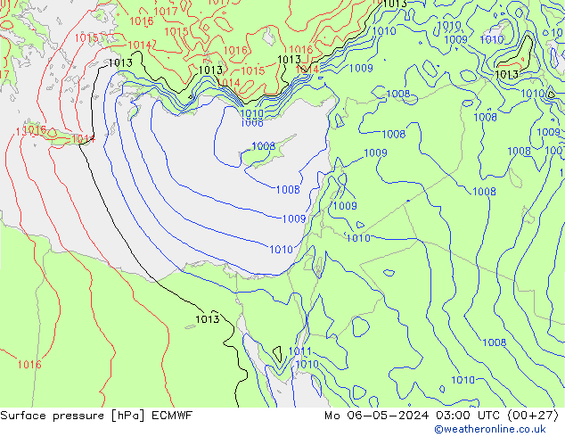 Luchtdruk (Grond) ECMWF ma 06.05.2024 03 UTC