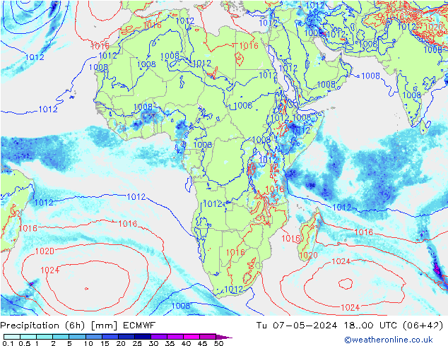 Z500/Rain (+SLP)/Z850 ECMWF Tu 07.05.2024 00 UTC