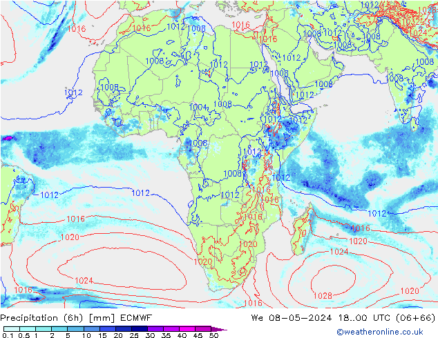 Z500/Rain (+SLP)/Z850 ECMWF mer 08.05.2024 00 UTC