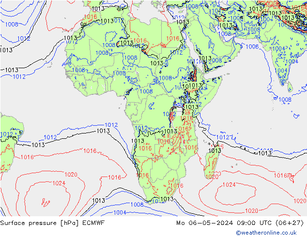 Surface pressure ECMWF Mo 06.05.2024 09 UTC