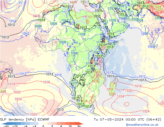 Y. Basıncı eğilimi ECMWF Sa 07.05.2024 00 UTC