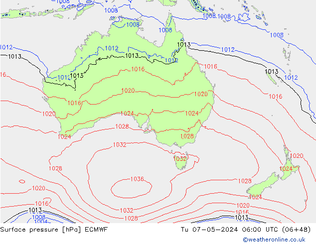 Presión superficial ECMWF mar 07.05.2024 06 UTC