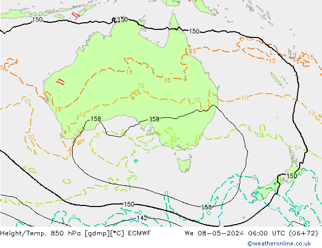 Z500/Rain (+SLP)/Z850 ECMWF  08.05.2024 06 UTC