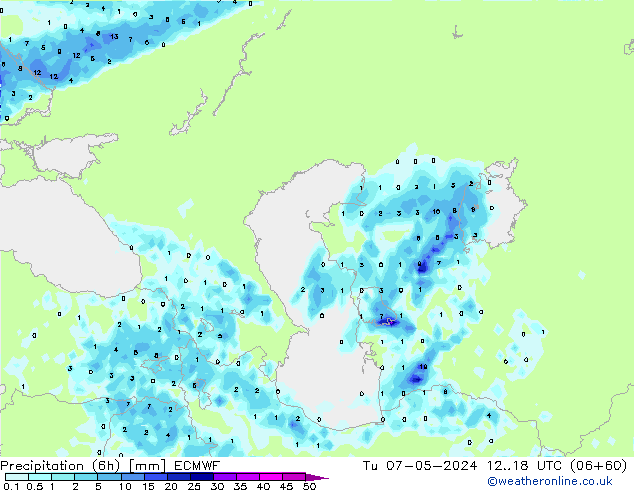 Z500/Rain (+SLP)/Z850 ECMWF Tu 07.05.2024 18 UTC