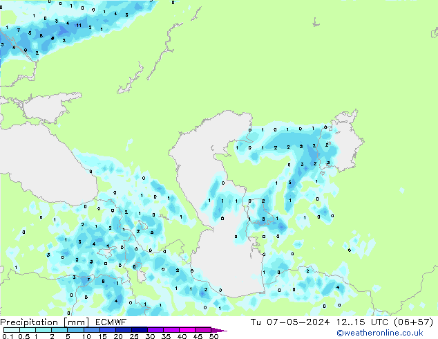 Niederschlag ECMWF Di 07.05.2024 15 UTC