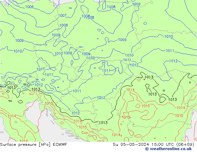 Luchtdruk (Grond) ECMWF zo 05.05.2024 15 UTC
