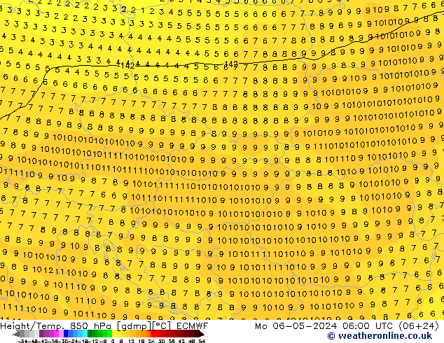 Z500/Rain (+SLP)/Z850 ECMWF Mo 06.05.2024 06 UTC