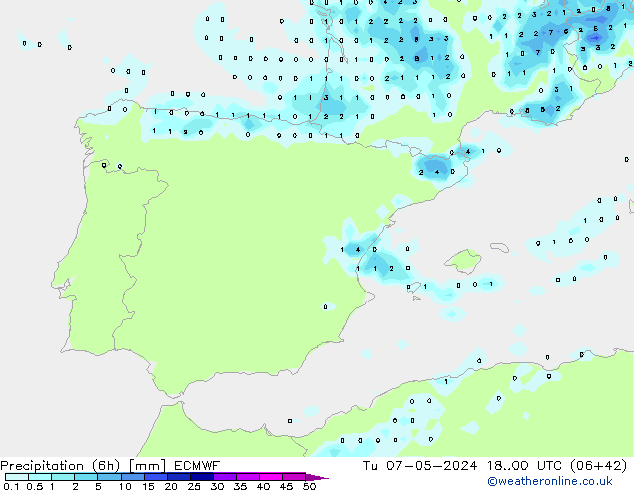 Z500/Rain (+SLP)/Z850 ECMWF Tu 07.05.2024 00 UTC