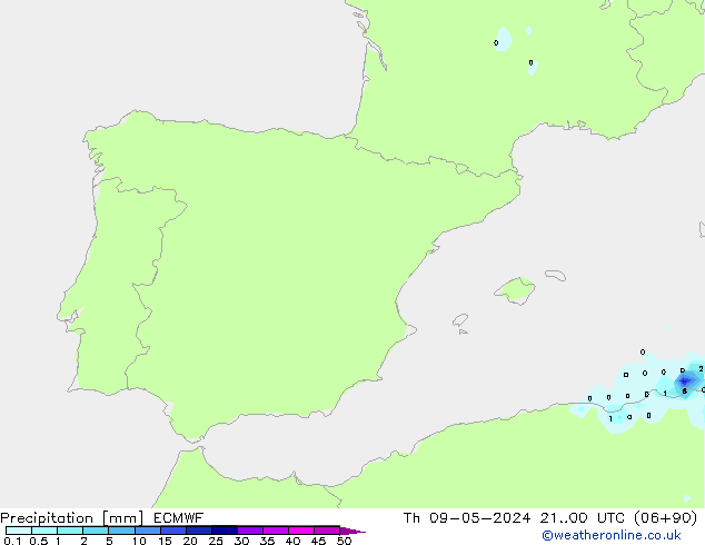 Precipitation ECMWF Th 09.05.2024 00 UTC