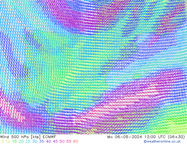 Wind 500 hPa ECMWF Mo 06.05.2024 12 UTC