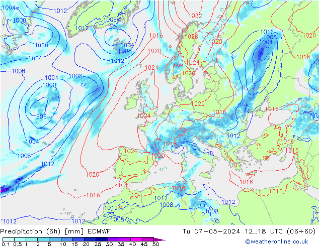 Z500/Rain (+SLP)/Z850 ECMWF mar 07.05.2024 18 UTC