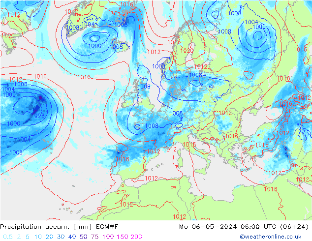 Nied. akkumuliert ECMWF Mo 06.05.2024 06 UTC