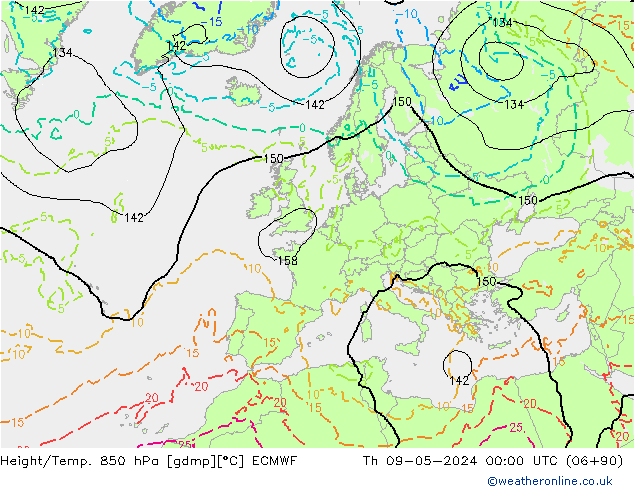 Height/Temp. 850 hPa ECMWF  09.05.2024 00 UTC