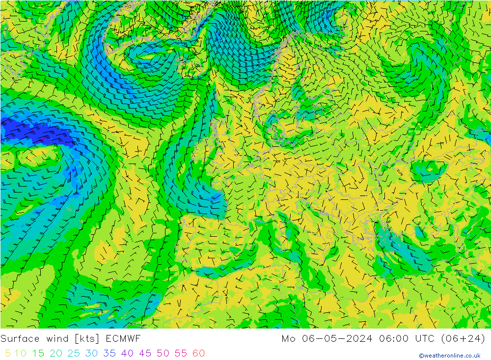 Bodenwind ECMWF Mo 06.05.2024 06 UTC