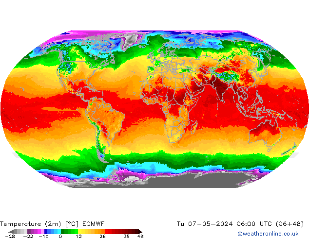 température (2m) ECMWF mar 07.05.2024 06 UTC