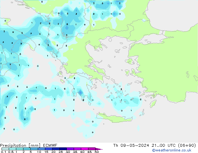 Neerslag ECMWF do 09.05.2024 00 UTC