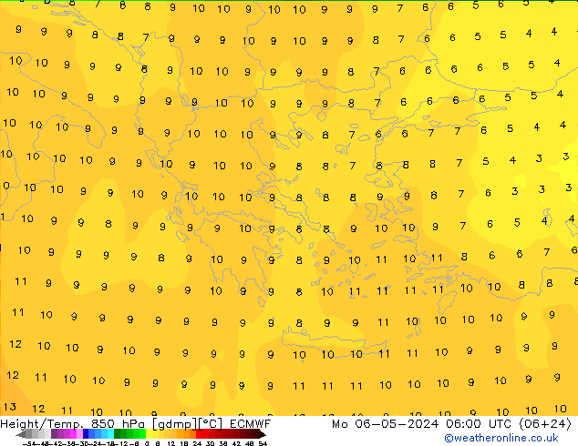 Z500/Rain (+SLP)/Z850 ECMWF пн 06.05.2024 06 UTC