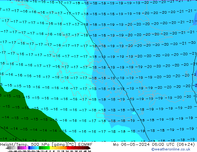 Z500/Rain (+SLP)/Z850 ECMWF пн 06.05.2024 06 UTC