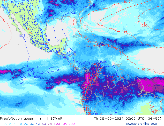Precipitación acum. ECMWF jue 09.05.2024 00 UTC