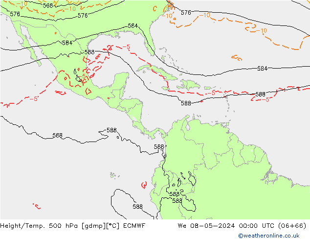 Z500/Rain (+SLP)/Z850 ECMWF We 08.05.2024 00 UTC