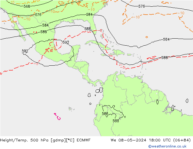 Z500/Rain (+SLP)/Z850 ECMWF We 08.05.2024 18 UTC