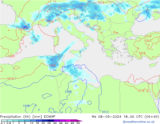 Z500/Rain (+SLP)/Z850 ECMWF We 08.05.2024 00 UTC