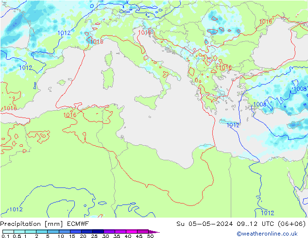 осадки ECMWF Вс 05.05.2024 12 UTC