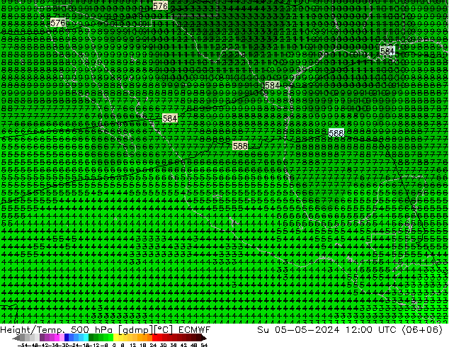 Z500/Rain (+SLP)/Z850 ECMWF dom 05.05.2024 12 UTC