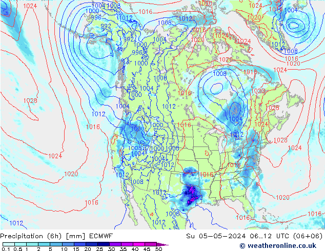 Z500/Rain (+SLP)/Z850 ECMWF So 05.05.2024 12 UTC