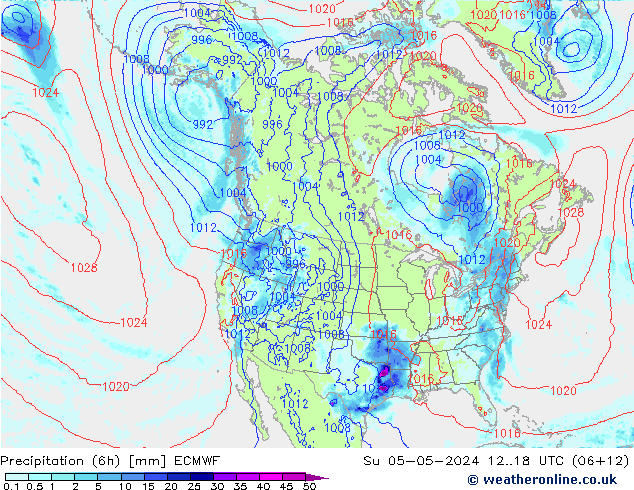 Z500/Rain (+SLP)/Z850 ECMWF dim 05.05.2024 18 UTC