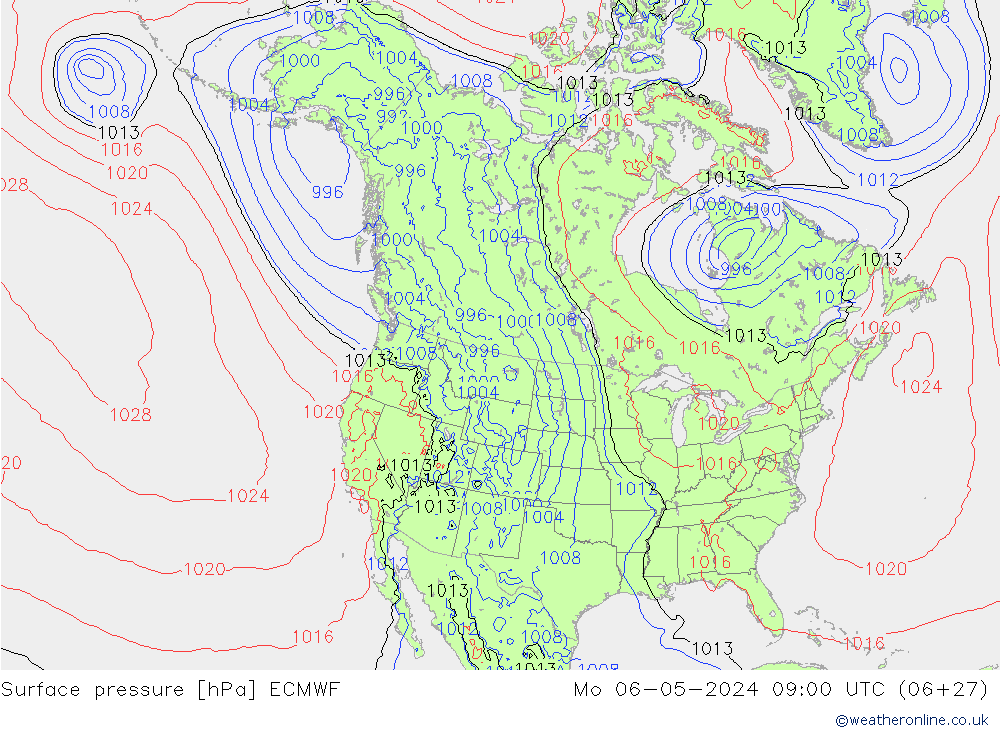 Luchtdruk (Grond) ECMWF ma 06.05.2024 09 UTC