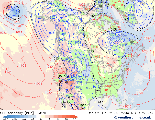 SLP tendency ECMWF Po 06.05.2024 06 UTC