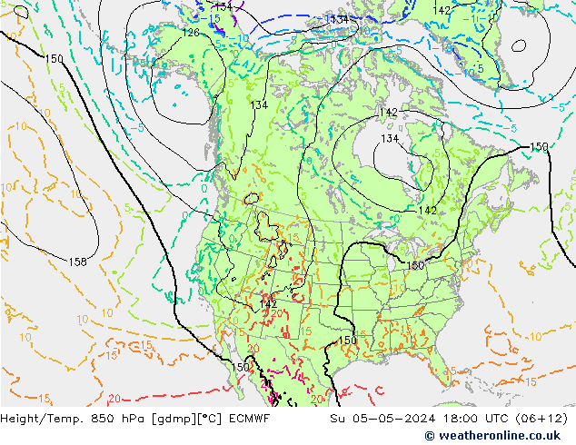 Z500/Rain (+SLP)/Z850 ECMWF dim 05.05.2024 18 UTC