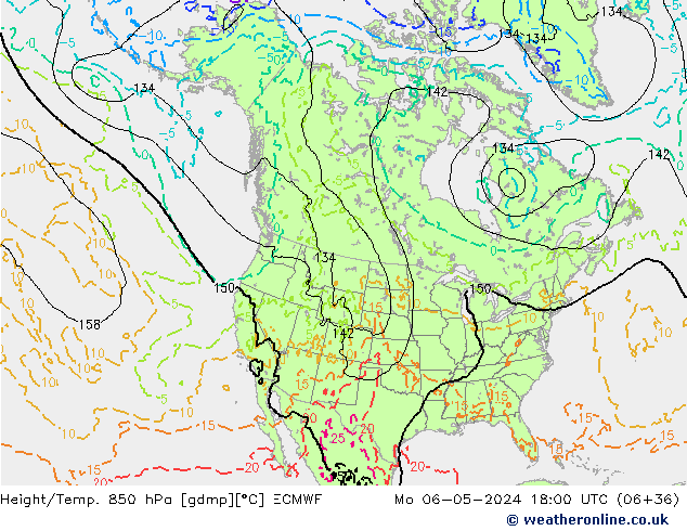 Z500/Rain (+SLP)/Z850 ECMWF Mo 06.05.2024 18 UTC