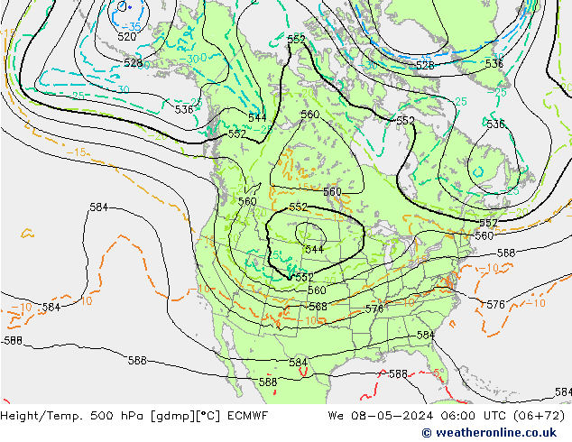 Z500/Rain (+SLP)/Z850 ECMWF  08.05.2024 06 UTC