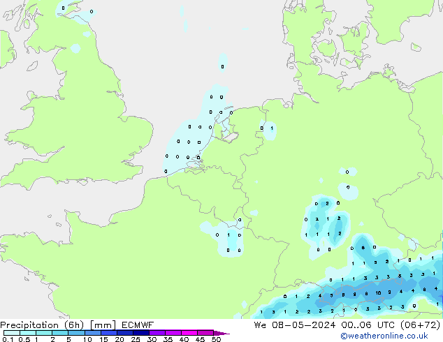 Z500/Rain (+SLP)/Z850 ECMWF St 08.05.2024 06 UTC