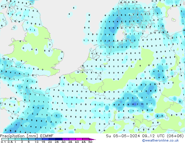 Precipitation ECMWF Su 05.05.2024 12 UTC