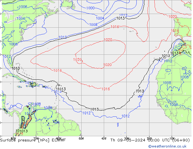 Yer basıncı ECMWF Per 09.05.2024 00 UTC